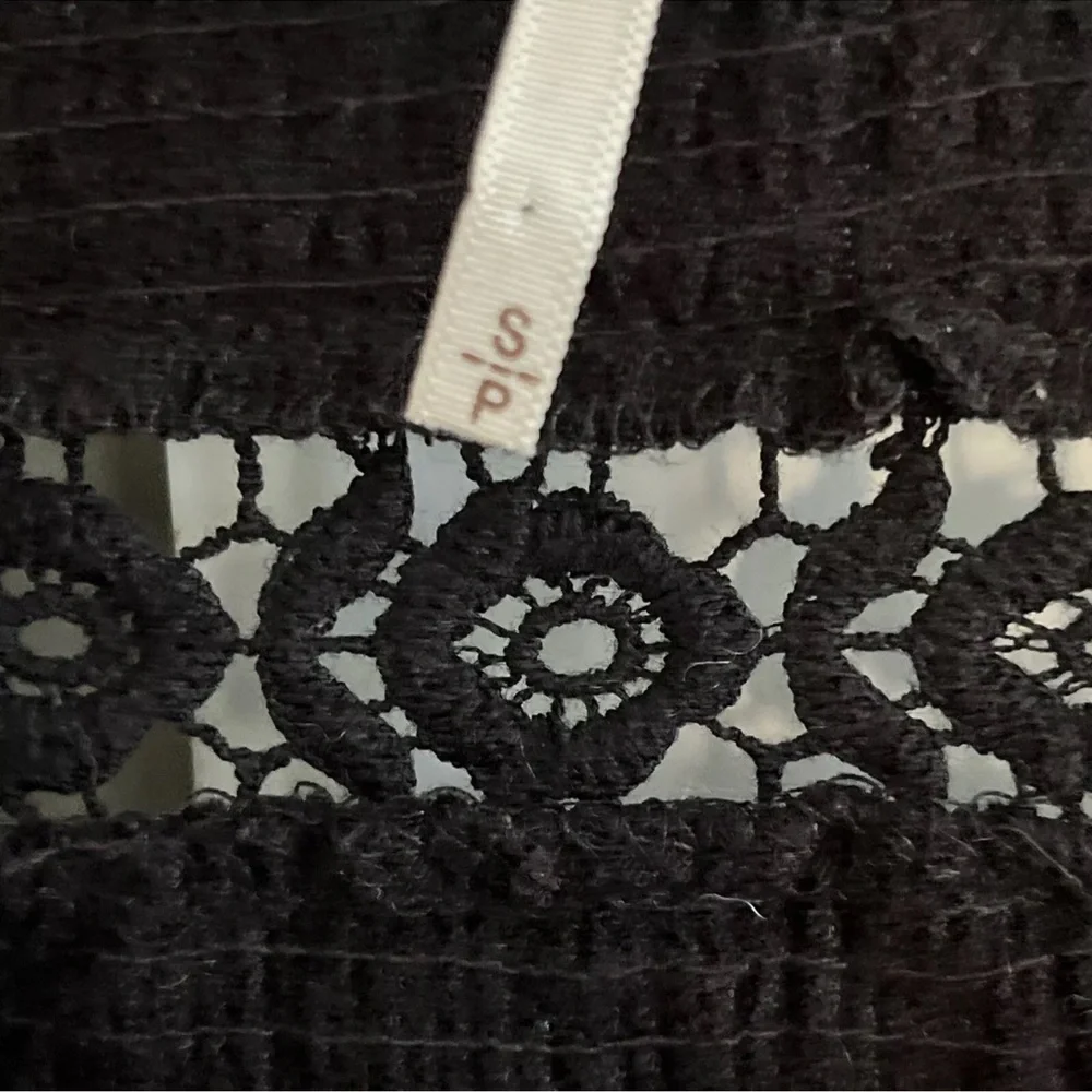 Free People Black Ruffled Embellished Long Sleeve Blouse - Picture 13 of 15